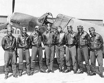 Tuskegee Airmen Posed with P-40 Warhawk 1945