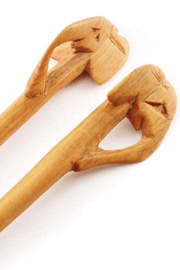 Wooden Olive Wood Elephant Chopstick Set